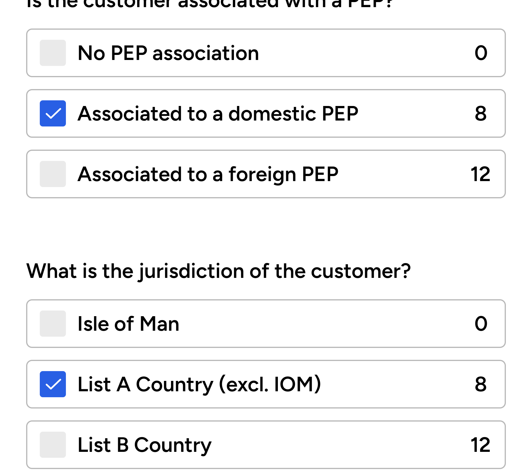 Customer Risk Assessments