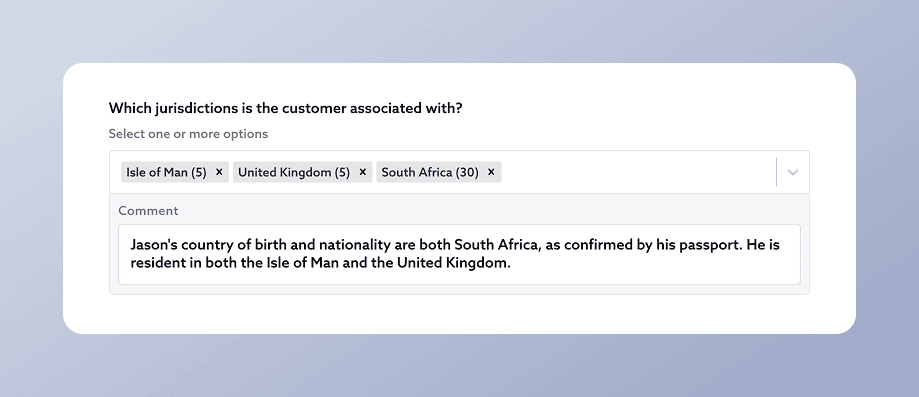 Multi Select CRA Questions